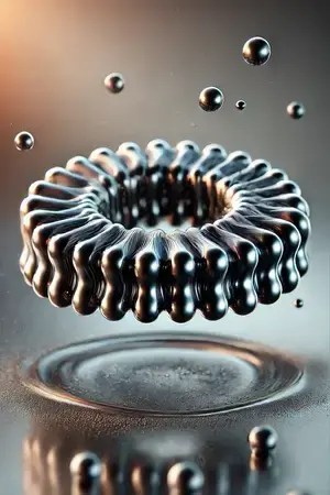 Viskositätsänderung in Ferrofluiden: Magnetisch geordnete Kolloid-Partikel beeinflussen die Fließfähigkeit Ferrofluid mit magnetisch induzierter Viskositätsänderung, von flüssigem Zustand zu zähflüssiger oder fester Konsistenz – ein charakteristisches Verhalten kolloidaler Systeme